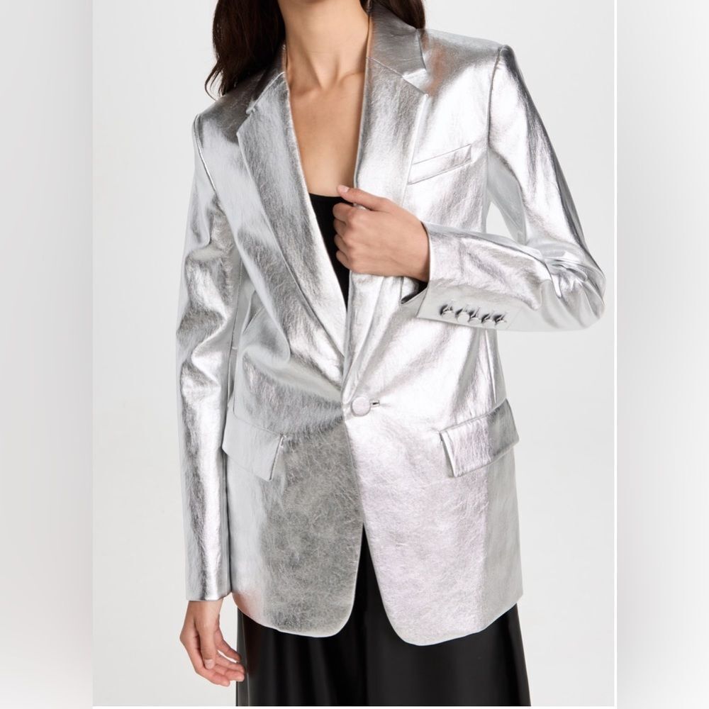NWT A.L.C Dakota Jacket Metallic silver size 2